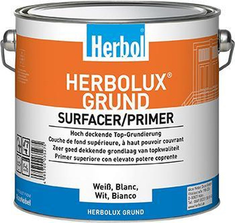 Herbol Herbolux Grund - Surfacer/Primer - Zeer dekkende grondlaag - WIT 2.5L