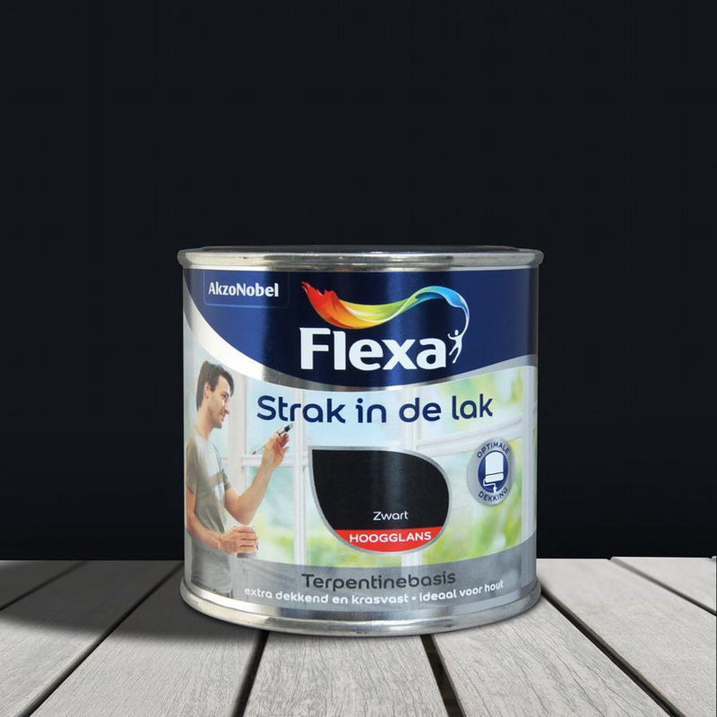 Flexa Strak In De Lak Hoogglans Zwart 0,25 L