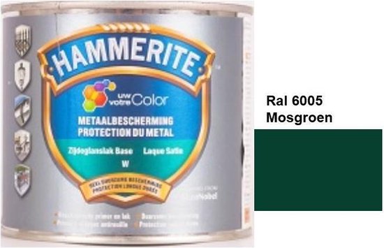 Hammerite Metaallak Lak- 2 in 1 ( primer en eindlaag) - metaal - RAL 7012 - Basaltgrijs - 1 l zijdeglans