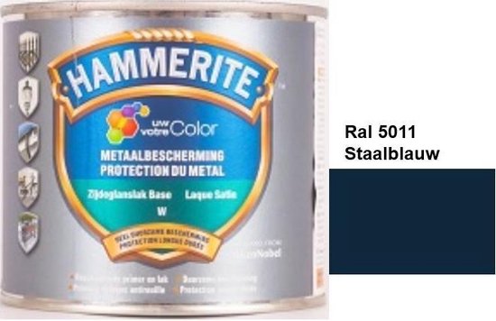 Hammerite Metaallak Lak- 2 in 1 ( primer en eindlaag) - metaal - RAL 7032 - Kiezelgrijs - 1 l zijdeglans