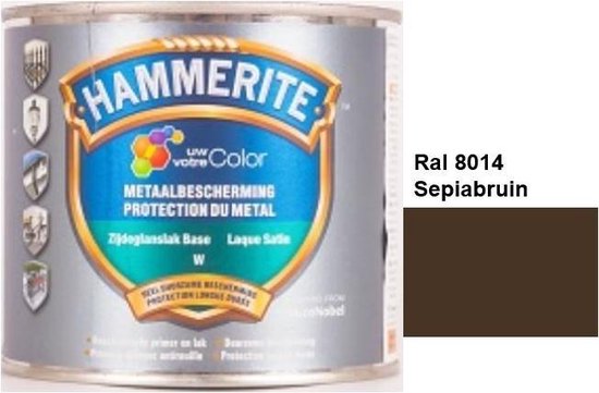 Hammerite Metaallak Lak - 2 in 1 ( primer en eindlaag) metaal - RAL 7035 - Licht Grijs - 0,50 L zijdeglans