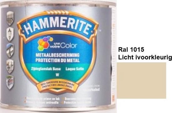 Hammerite Levis Lak- 2 in 1 ( primer en eindlaag) - metaal - RAL 1015 - Licht ivoor - 1 l zijdeglans