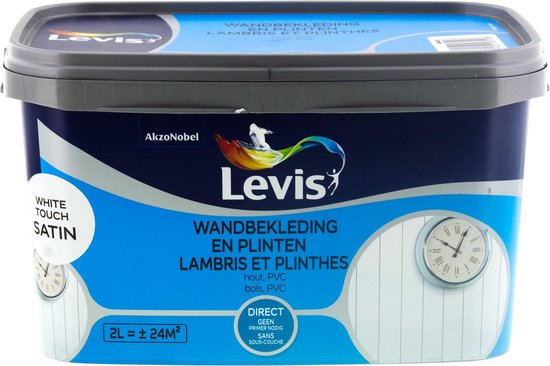 Levis Wandbekleding en Plinten Verf - Satin - White Touch - 2L