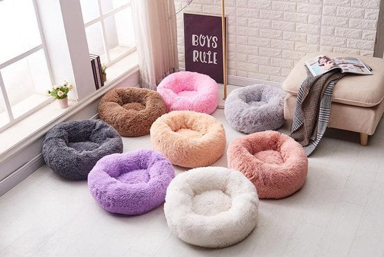 Honden/kattenmand Fluffy luxe Bed 50 cm - roze