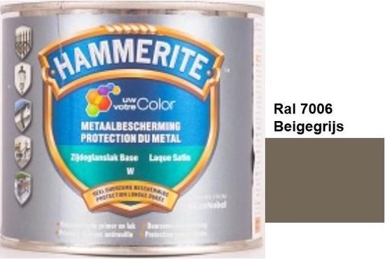 Hammerite Metaallak Lak- 2 in 1 ( primer en eindlaag) - metaal - RAL 1002 - Zandgeel - 1 l zijdeglans