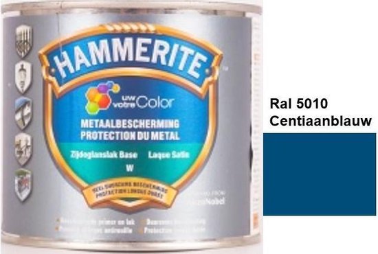Hammerite Metaallak Lak - 2 in 1 ( primer en eindlaag) metaal - RAL 7035 - Licht Grijs - 0,50 L zijdeglans