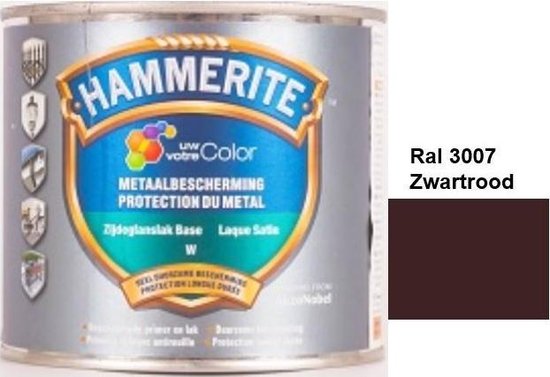 Hammerite Metaallak Lak- 2 in 1 ( primer en eindlaag) - metaal - RAL 7032 - Kiezelgrijs - 1 l zijdeglans