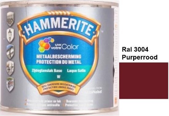 Hammerite Metaallak Lak- 2 in 1 ( primer en eindlaag) - metaal - RAL 8017 - Chocoladebruin - 1 l zijdeglans
