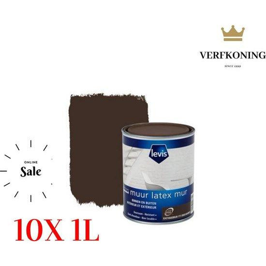 9l Levis Muur Binnen/buiten latex mat "Kastanjebruin" 9x1l