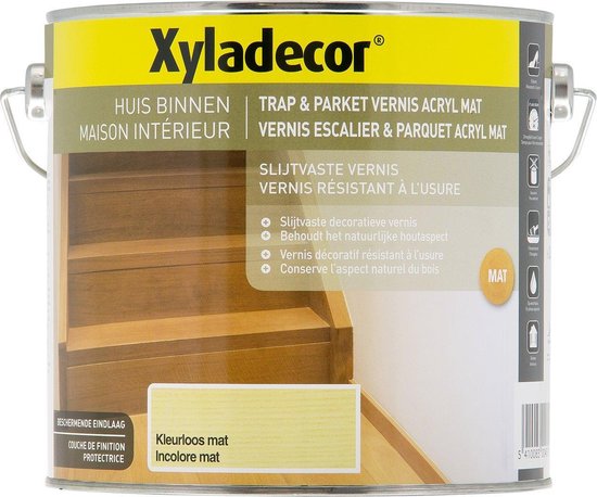 Xyladecor Trap en Parketvernis - Kleurloos - Mat - 2.5L