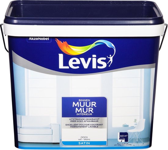 Levis Muur Binnen - Satin - Wit - 5L