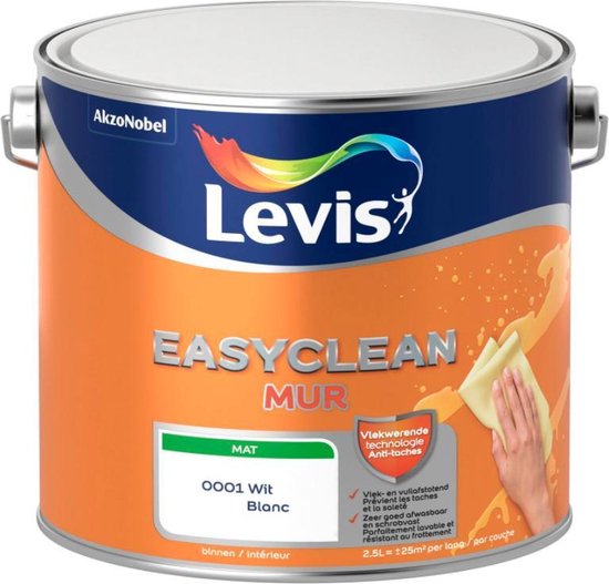 LEVIS EASYCLEAN MUR MAT WIT 2.5L