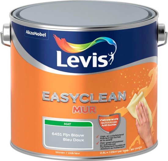 LEVIS EASYCLEAN MUR MAT FIJNBLAUW 2.5L