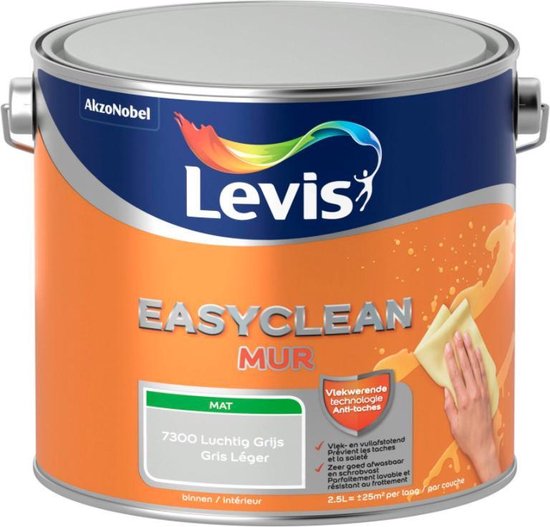 LEVIS EASYCLEAN MUR MAT LUCHTGRIJS 2.5L