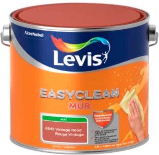 LEVIS EASYCLEAN MUR MAT VINTAGE ROOD 2.5L