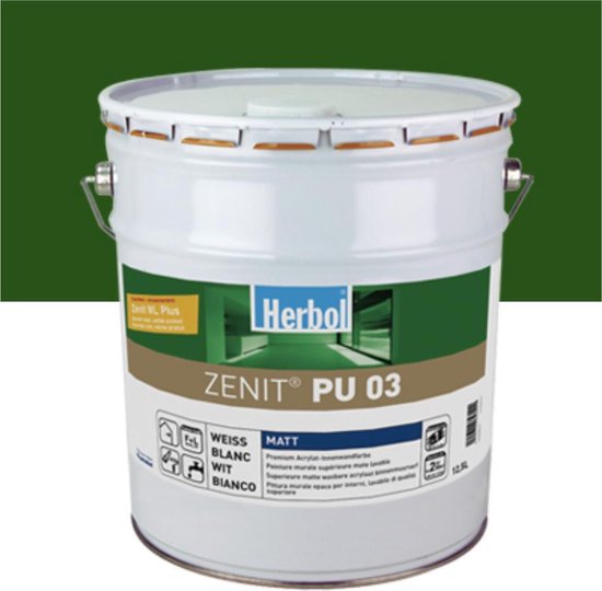 Herbol Zenit PU 03-WIT-5l Matte, waterverdunbare, isolerende muurverf voor binnen, op basis van PU-versterkt acrylhars