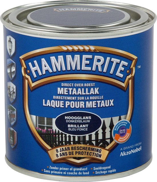 Hammerite Metaallak - Hoogglans - Donkerblauw - 0.25L
