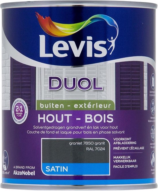 Levis Duol Hout Primer en lak - Granier - Satin - 0.75L