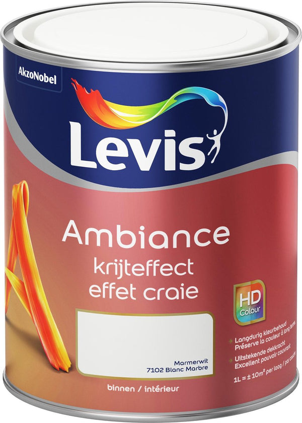 Levis Ambiance Muurverf - Krijteffect - Marmerwit - 1L