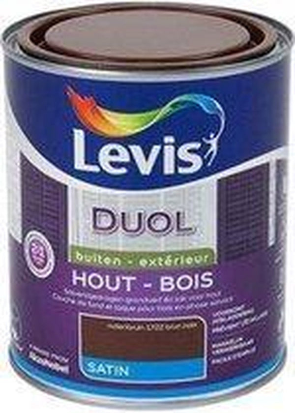 Levis Duol Hout Primer en lak - Notenbruin - Satin - 0.75L