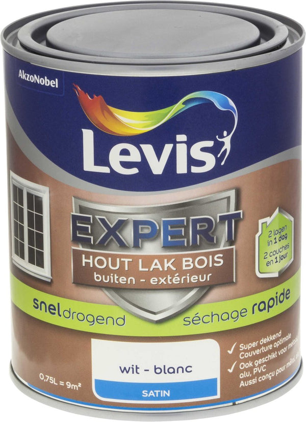 Levis Expert Lak Buiten - Satin - Wit - 0,75L