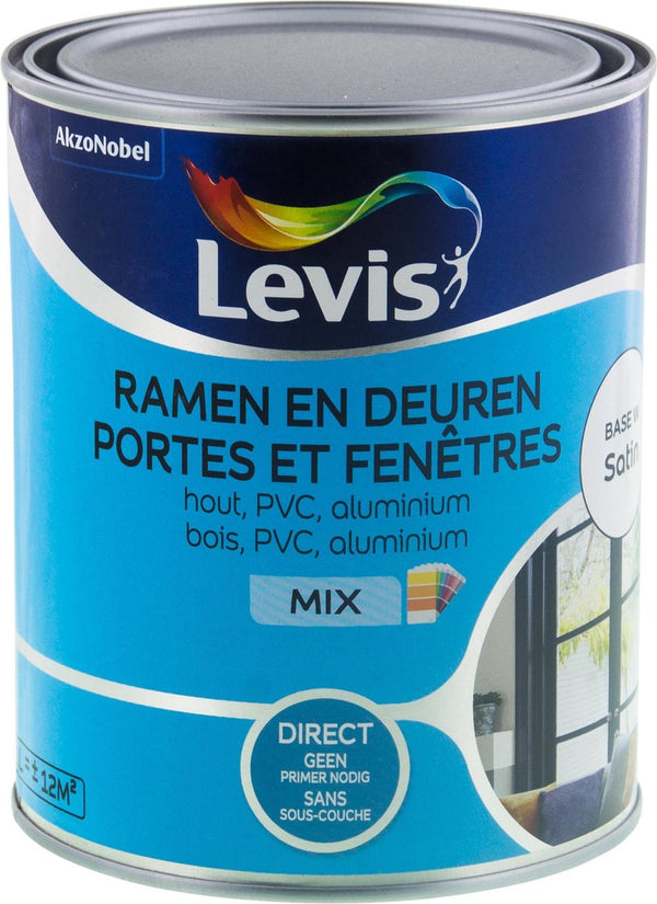 Levis Ramen en deuren - hout, pvc, alu - Wit Satin 0001 - 1L