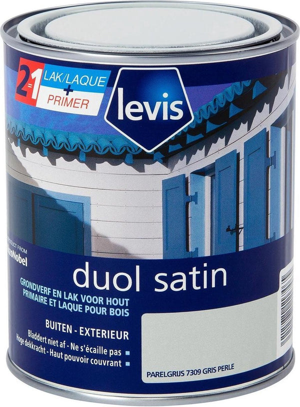 Levis Duol Hout Primer en lak - Parelgrijs - Satin - 0.75L