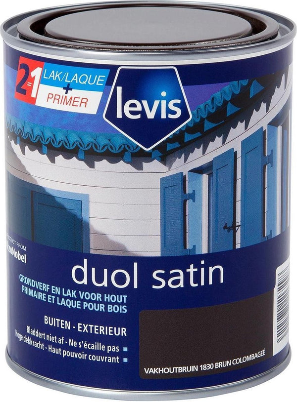 Levis Duol Hout Primer en lak - Vakhoutbruin - Satin - 0.75L