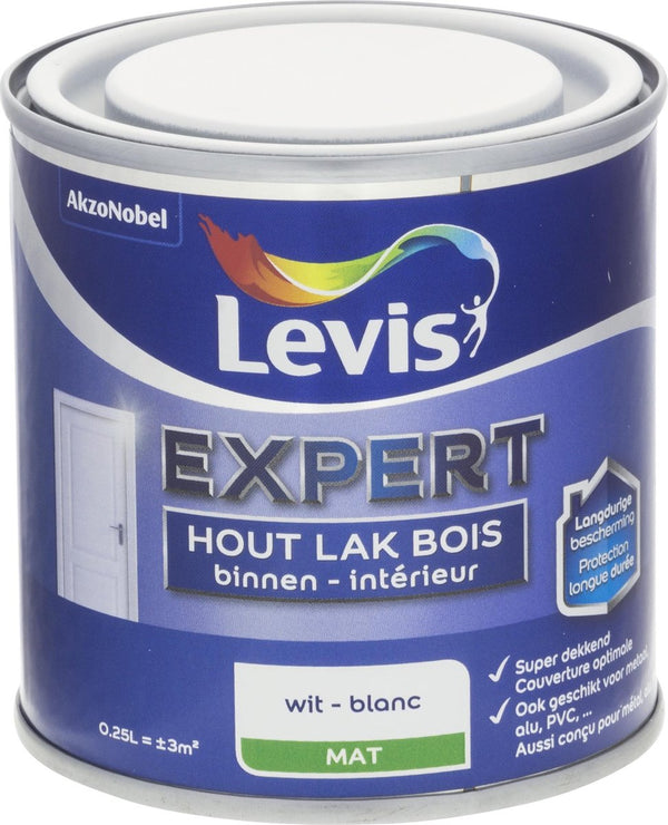 Levis Expert Houtlak Binnen - Mat - Wit - 0.25L