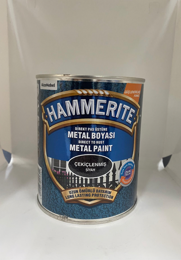 Hammerite Hamerslag Zwart 750ml-Dual Tech