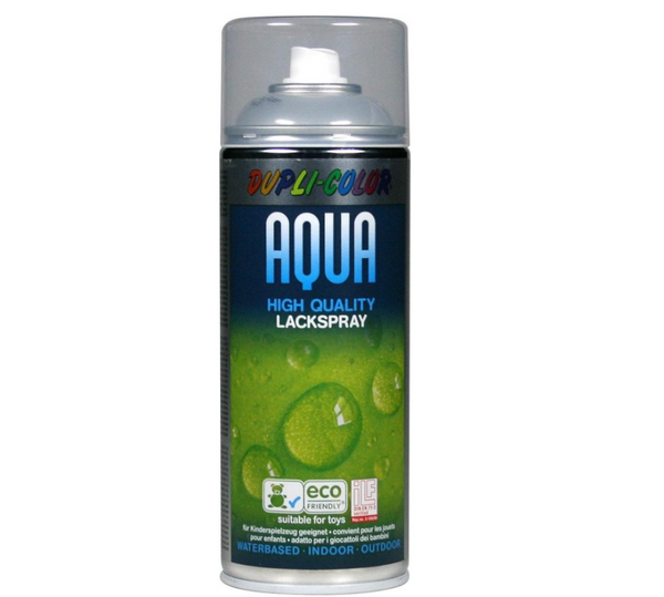 DupliColor Aqua Spray BLANKE LAK HOOGGLANS in 350ml Spuitbus OP WATERBASIS