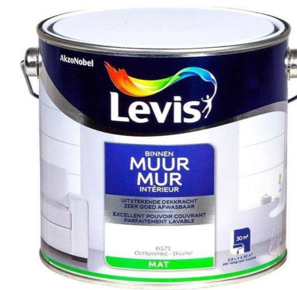 Levis Muur Binnen - Ochtendmist - Mat - 2.5 Liter