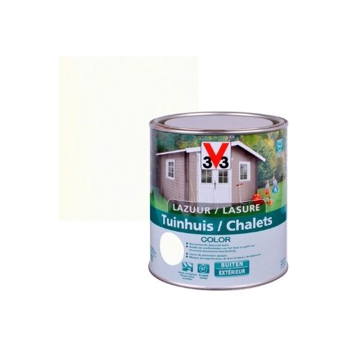 3VV - Color Tuinhuis Houtbeits - "ICE WHITE' 0.75L