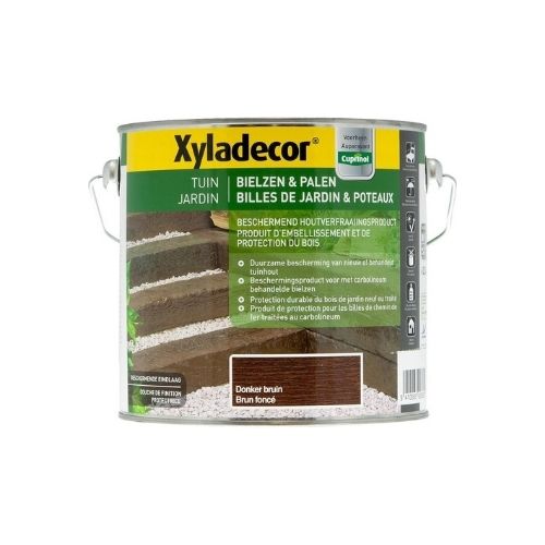 Xyladecor Bielzen & Palen - Houtbescherming - Donkerbruin - 2,5L