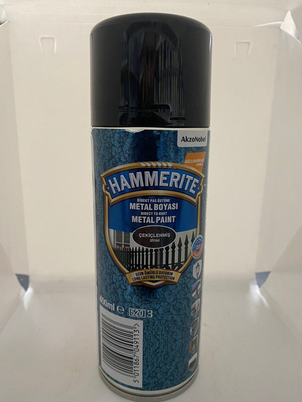 Hammerite Metaallak - Hamerslag Zwart Spray - 400ml DualTech