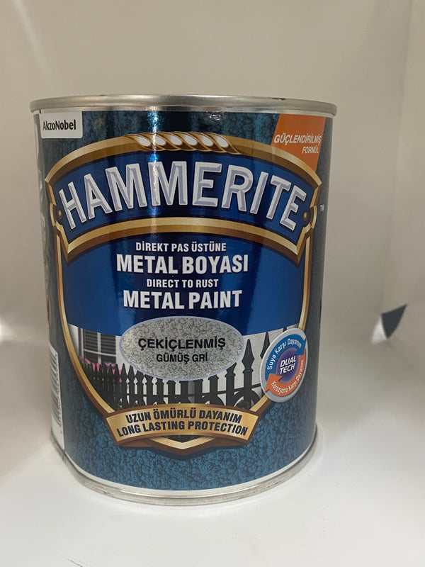 Hammerite Metaallak ‘Hamerslag Zilvergrijs’ 750ml DualTech