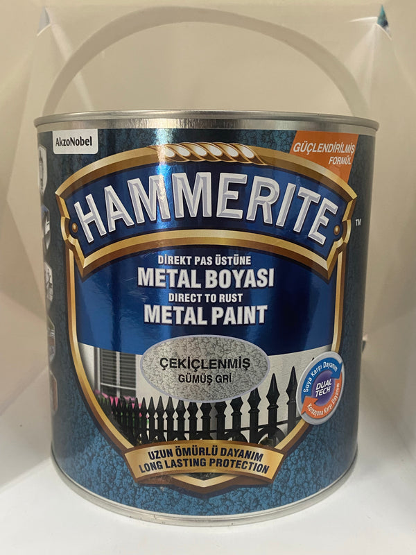 Hammerite Metaallak ‘Zilvergrijs Hamerslag’ 2.5L DualTech