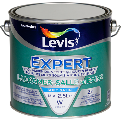 Peinture murale Levis Expert Salle de bains mix base W soft satin 2,5L