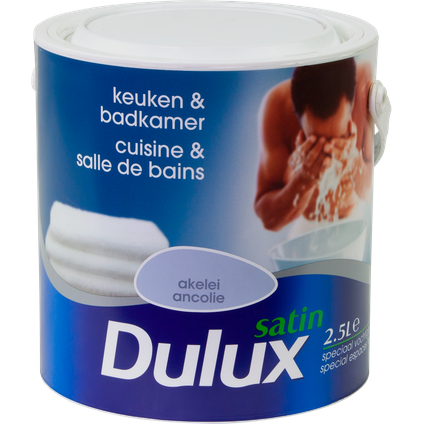 Dulux muurverf Keuken & Badkamer akelei satin 2,5L