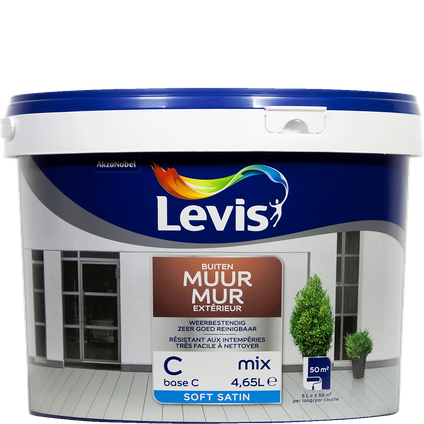 Peinture Levis Mur extérieur mix base C satin 5L