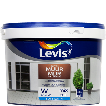 Peinture Levis Mur extérieur mix base W satin 5L