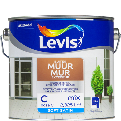 Peinture Levis Mur extérieur mix base C satin 2,5L