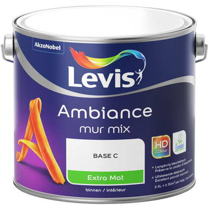 Peinture murale Levis Ambiance Mur mix base white satin 10L