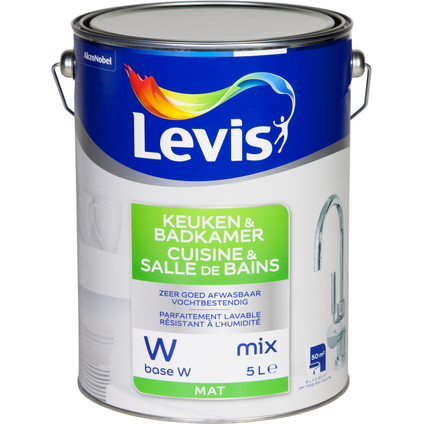 Levis muurverf Keuken & Badkamer base W mat 5L