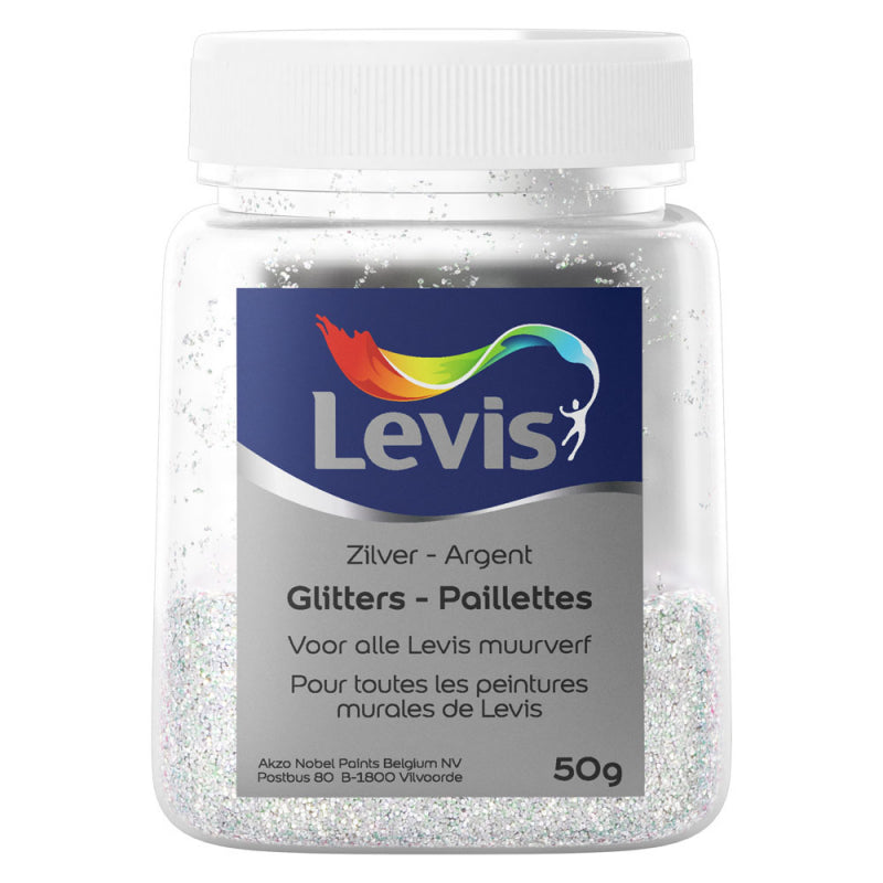 Paillettes additifs de peinture murale 50 gr argent LEVIS